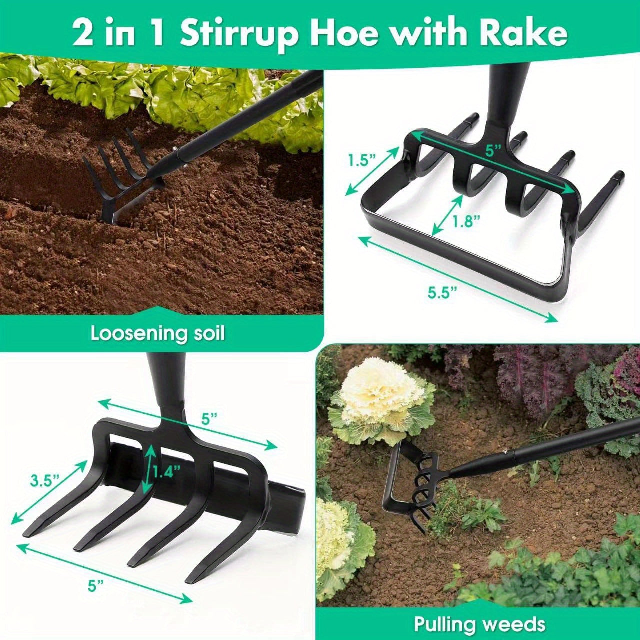 Commercial Grade 2-in-1 Adjustable Garden Hoe and Cultivator - Parry's Picks
