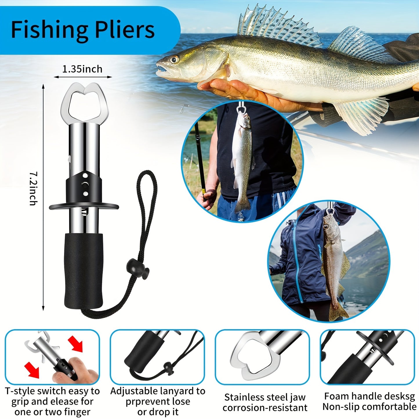 Aluminum Alloy Fishing Tool Kit With Pliers And Scissors