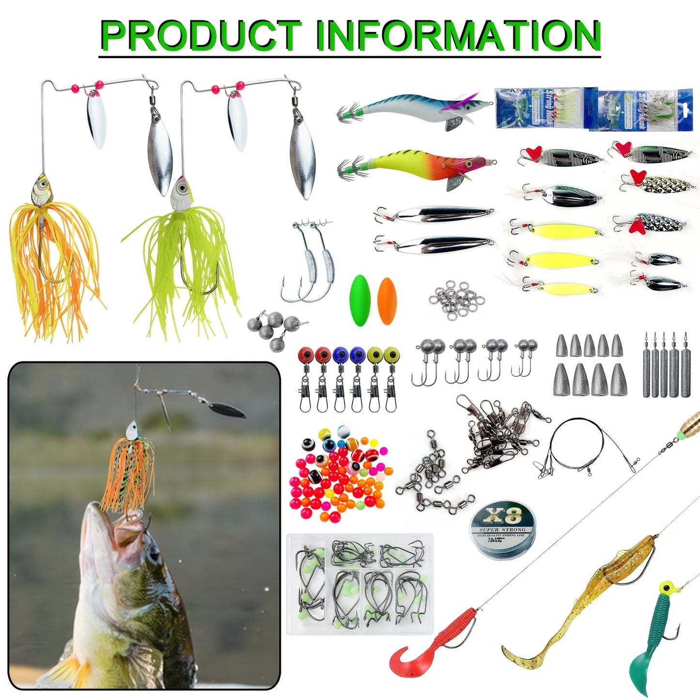 Fishing Lures Kit With Tackle Box For Saltwater Freshwater