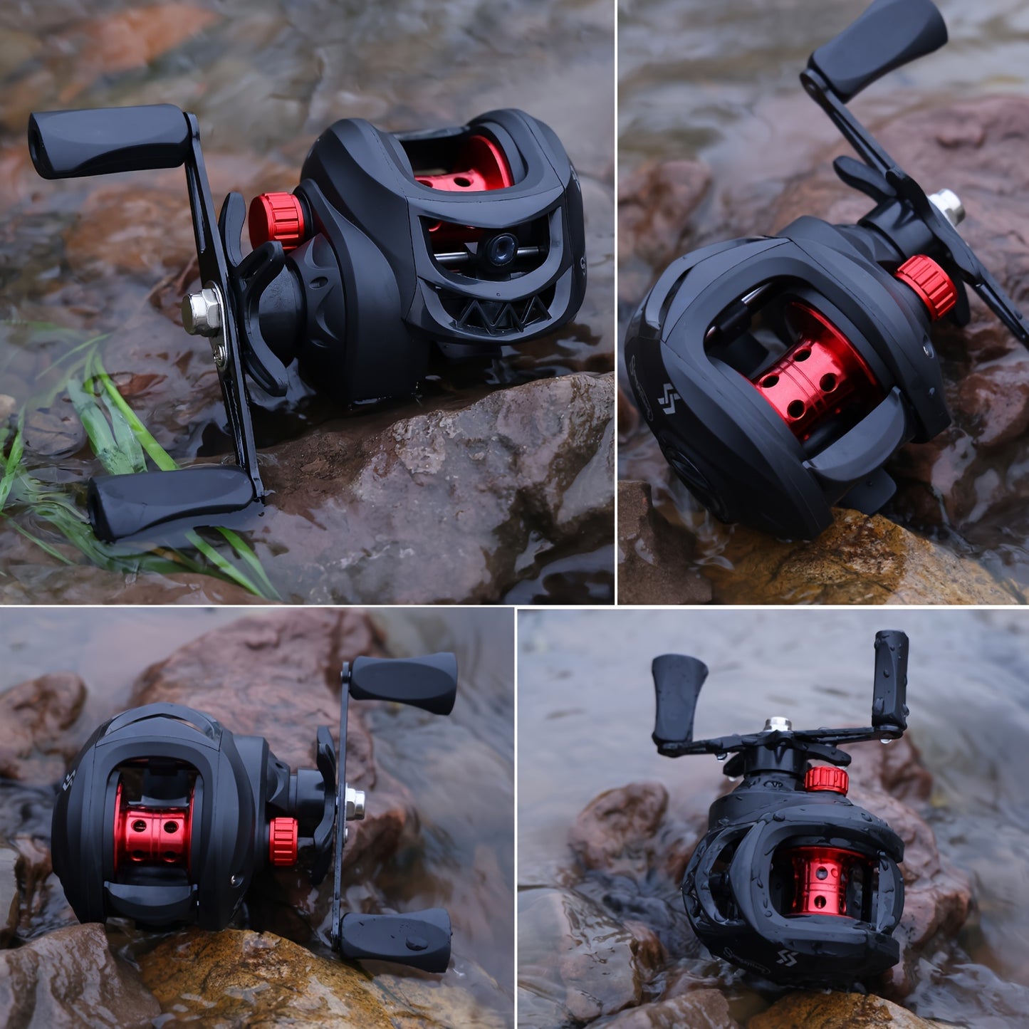Sougayilang Telescopic Fishing Rod and Baitcasting Reel Set