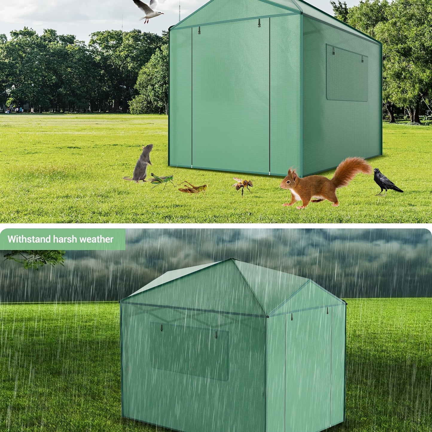 Portable Greenhouse Kit For Gardening With Zipper Door