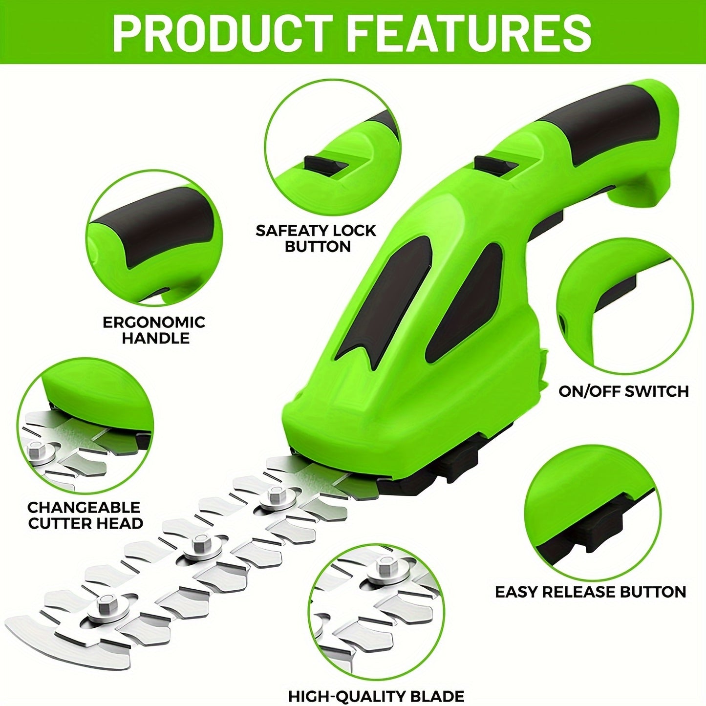 Cordless Electric Grass Shear And Hedge Trimmer For Garden - Parry's Picks