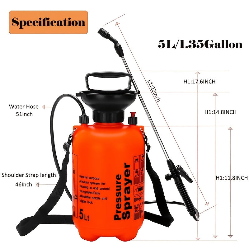 Heavy-Duty Pressure Garden Sprayer with Adjustable Nozzle - Parry's Picks