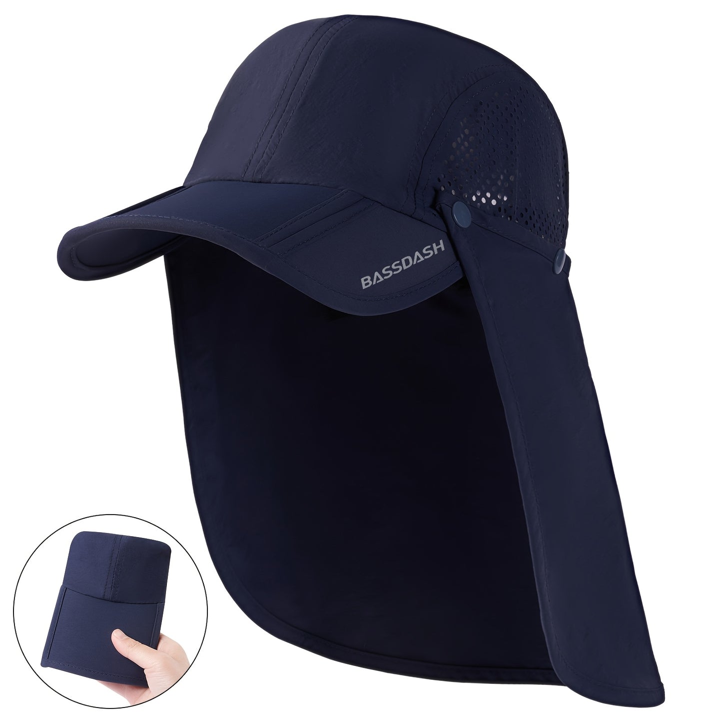 BASSDASH UPF 50 Foldable Fishing Hat with Neck Flap - Parry's Picks