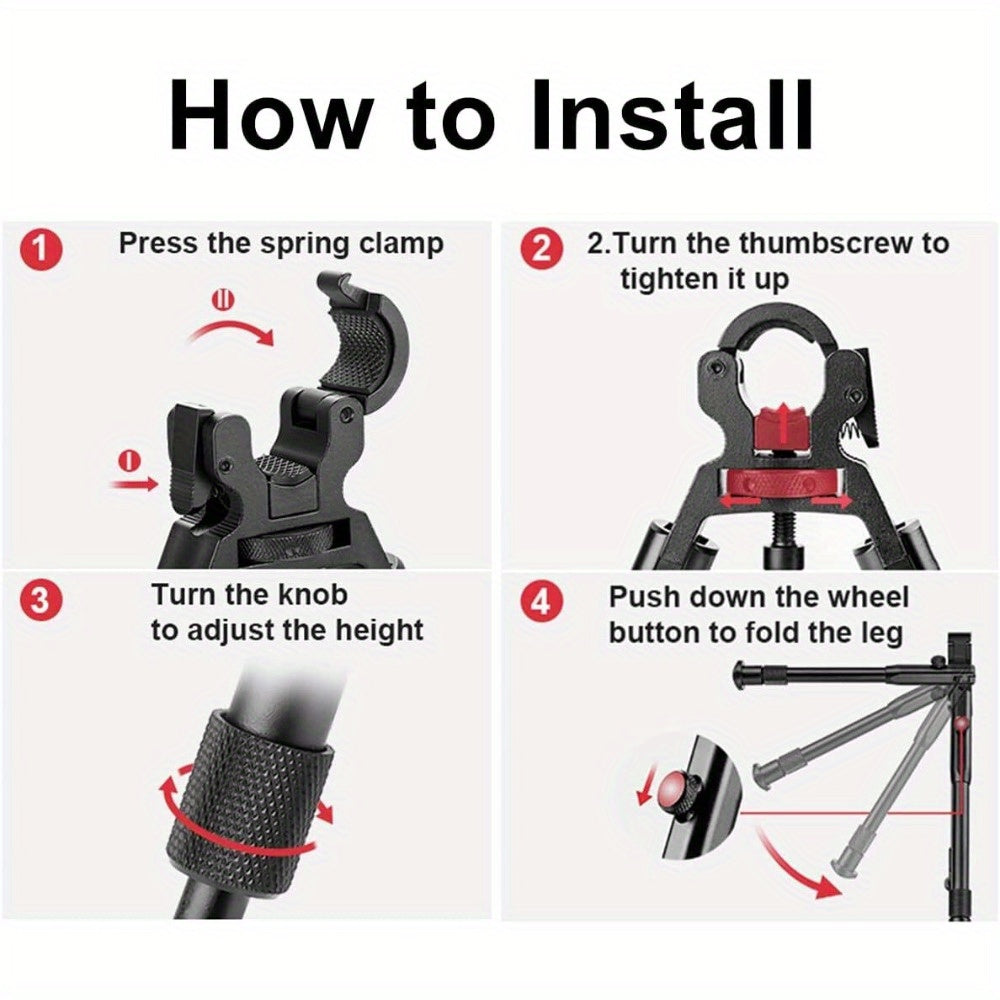 Compact Tactical Bipod for Rifles - Foldable Clamp-On Design - Parry's Picks