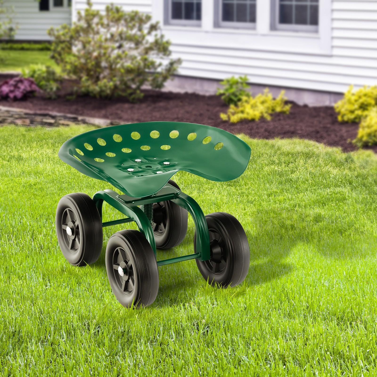 COSTZON Heavy-Duty Garden Cart with Swivel Seat and Wheels - Parry's Picks