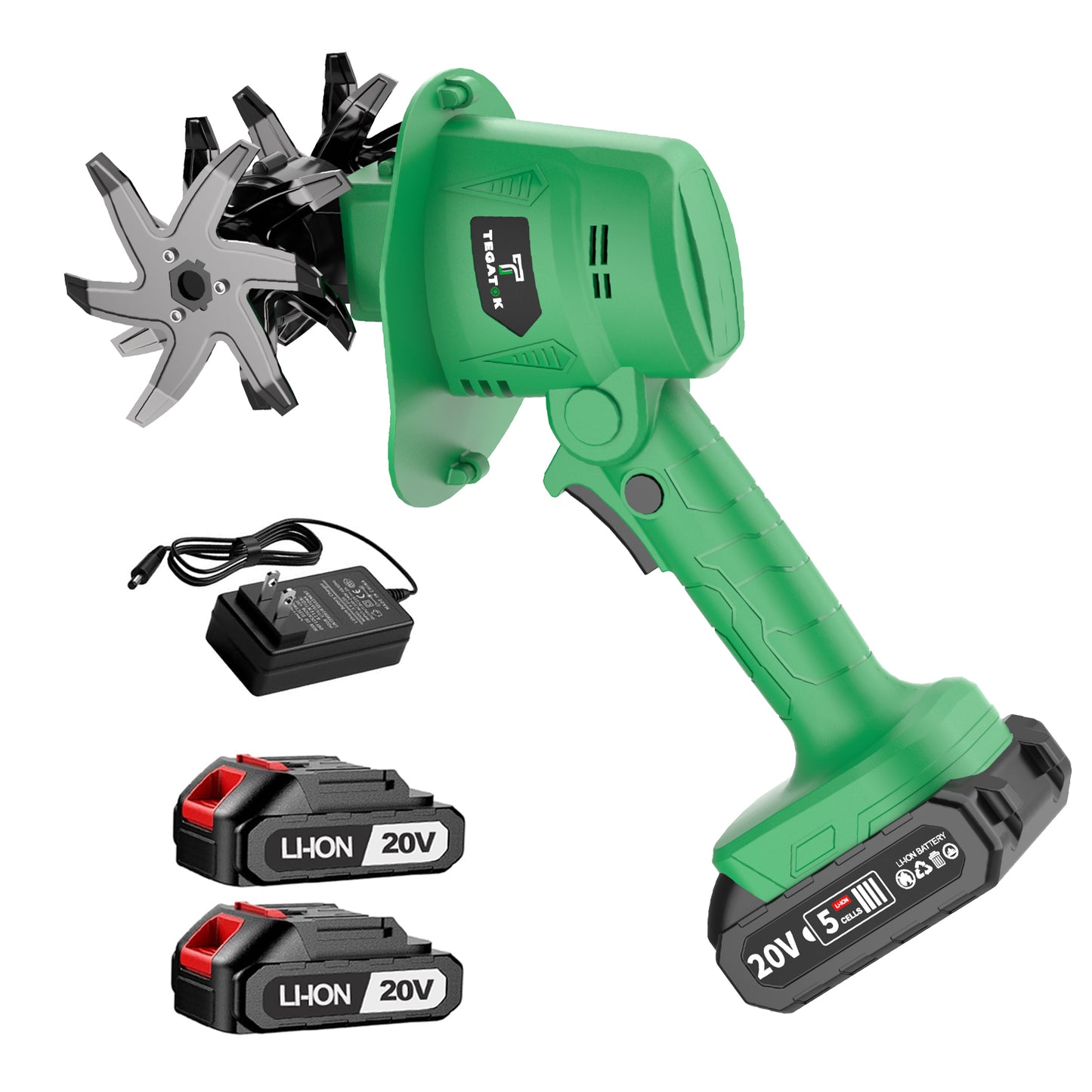 Cordless Tiller Cultivator Two 2Ah Batteries And Charger