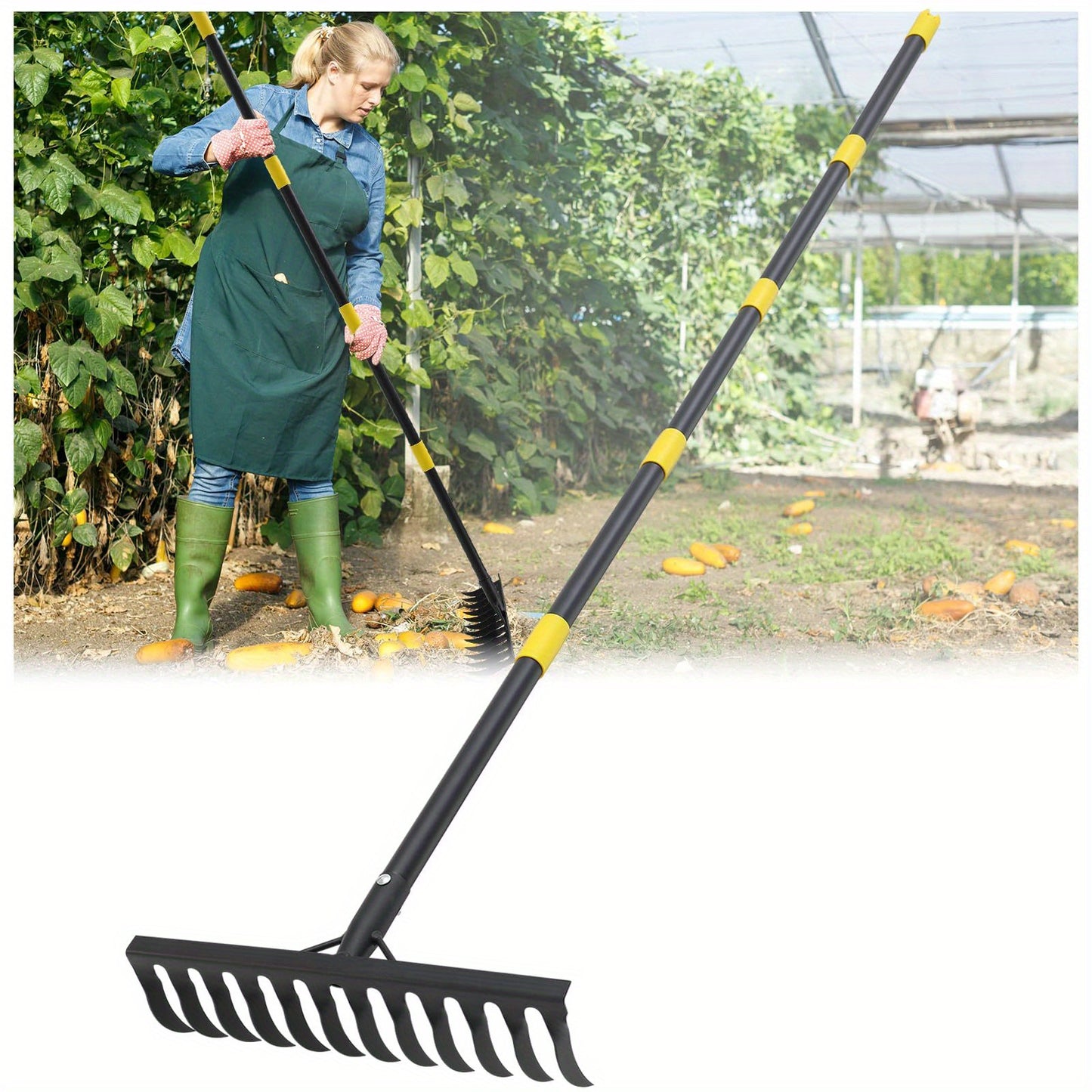 Heavy Duty Bow Rake for Garden Soil and Debris Cleanup - Parry's Picks
