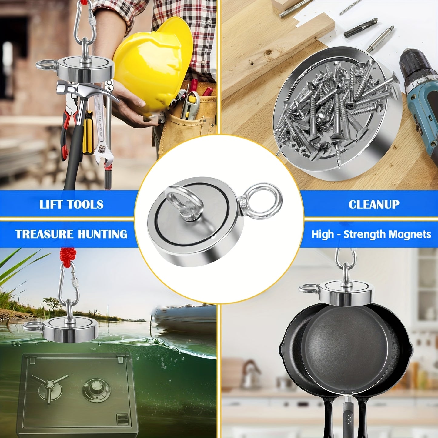 SIDIPER Magnet Fishing Kit Heavy Duty Treasure Hunt Magnet