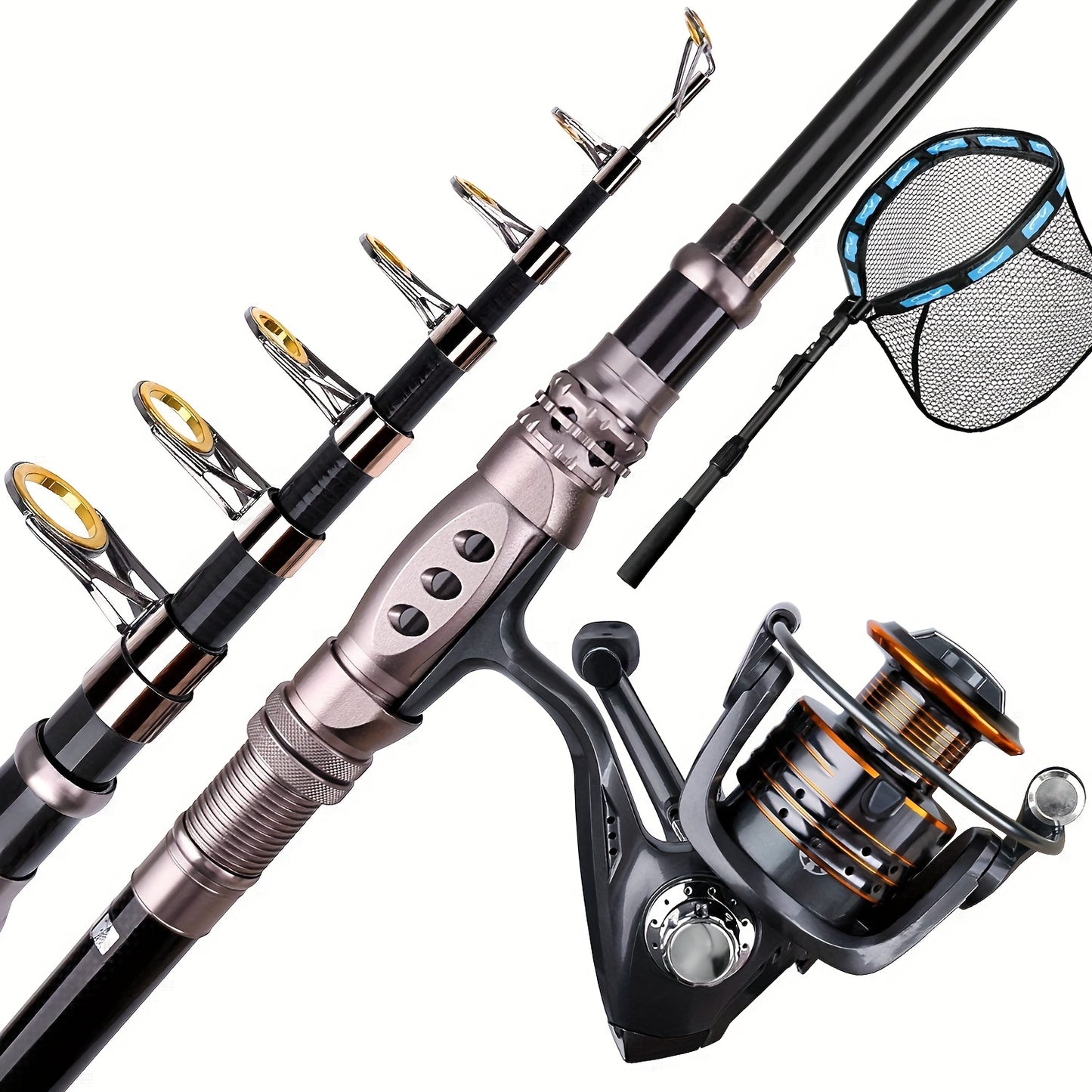 Carbon Fiber Fishing Combo With Floating Net Saltwater Kit