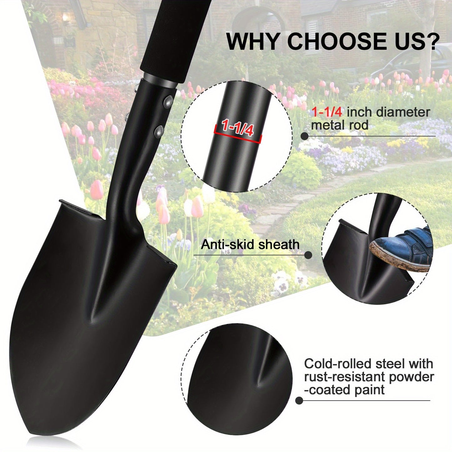 Yeyebest Heavy-Duty Shovel for Digging and Excavation - Parry's Picks
