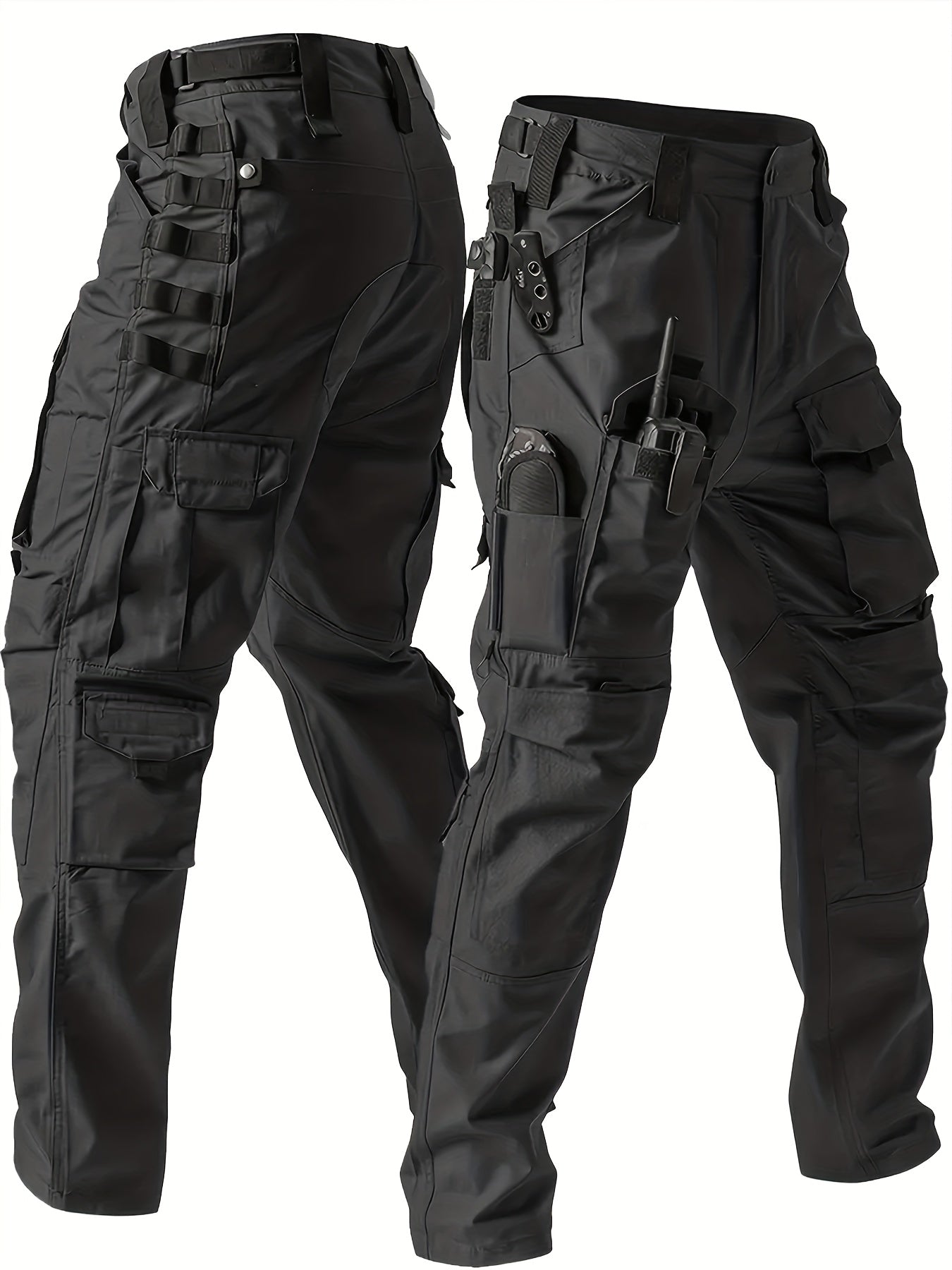 海洋沐汐 Men Tactical Work Pants Heavy Duty MOLLE Cargo MultiPocket - Parry's Picks
