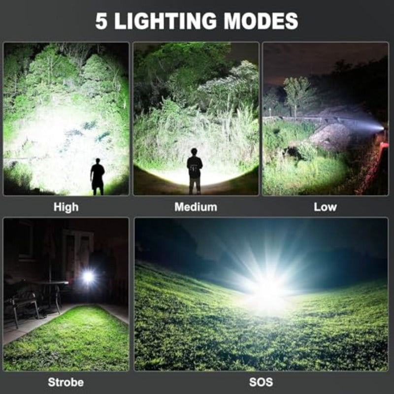 High Lumens Rechargeable Flashlight 2 Pack for Outdoor Adventures