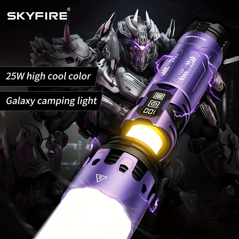Skyfire High Brightness LED Flashlight With Zoom Floodlight