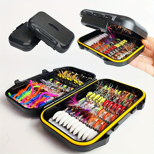 QIEVCRME 114Pc Fly Fishing Lure Kit With Dry Wet Flies