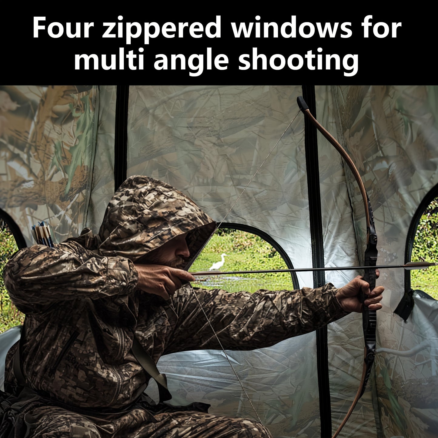 Portable Camouflage Ground Blind Tent For Outdoor Hunting