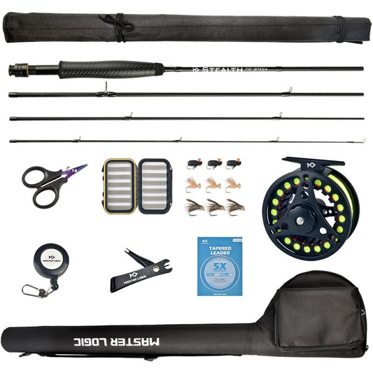 Stealth Fly Rod Combo Starter Kit With 30T Carbon Rods