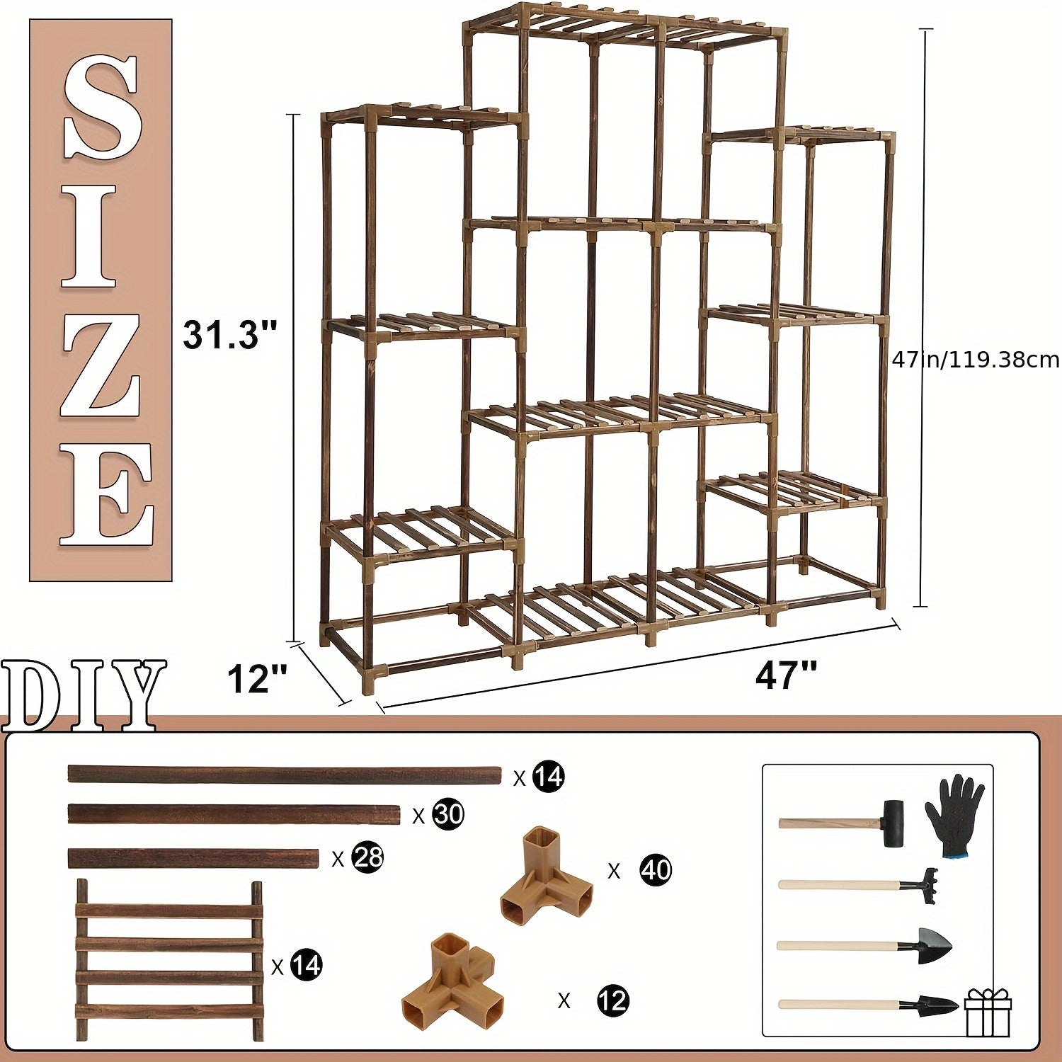 Boho Chic Wooden Plant Stand For Indoor And Outdoor Use - Parry's Picks