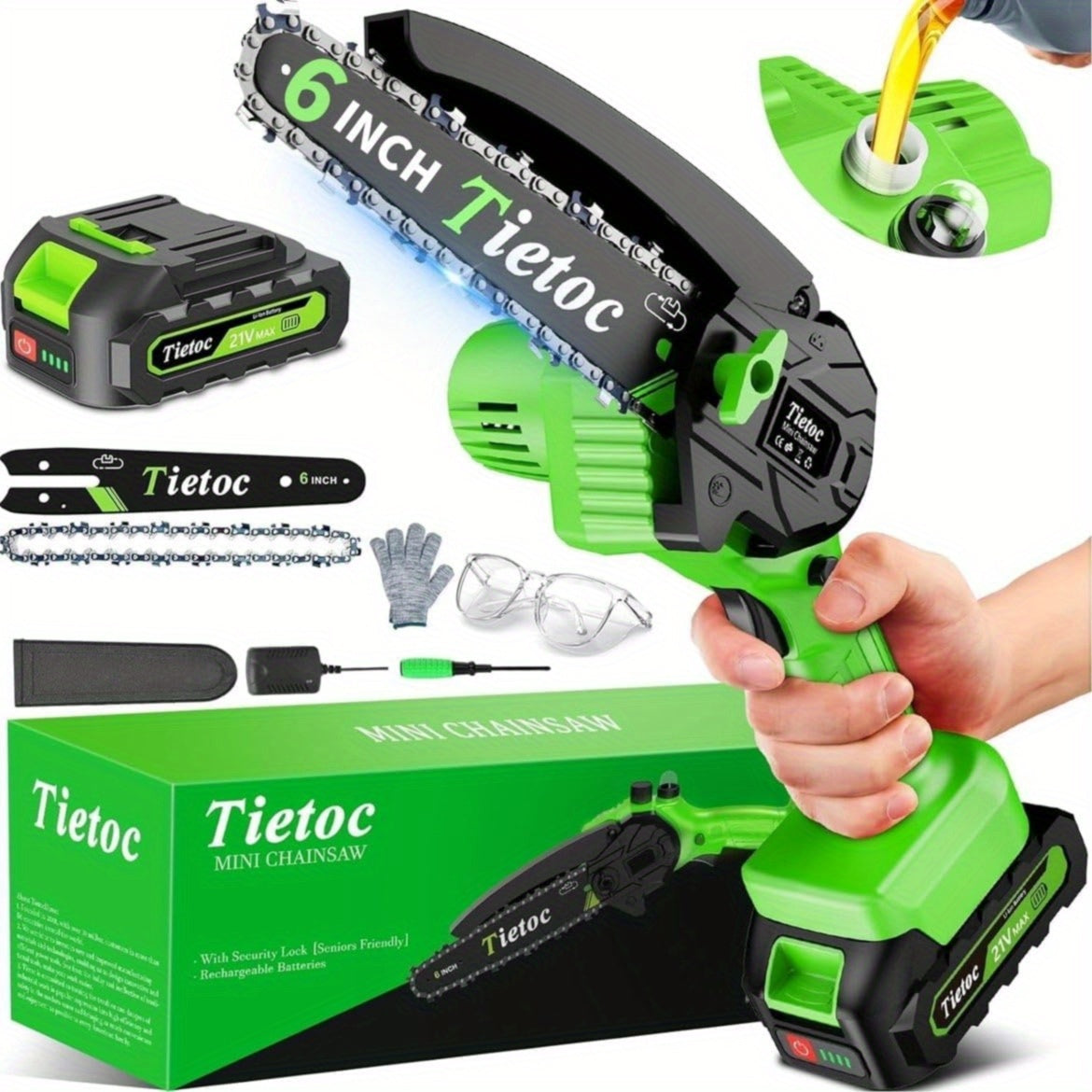 Cordless Mini Chainsaw for Easy Pruning and Gardening Tasks