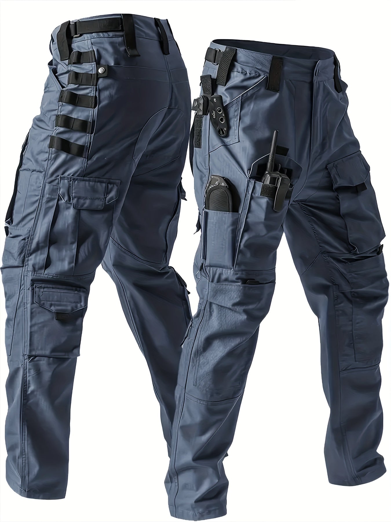 海洋沐汐 Men Tactical Work Pants Heavy Duty MOLLE Cargo MultiPocket - Parry's Picks