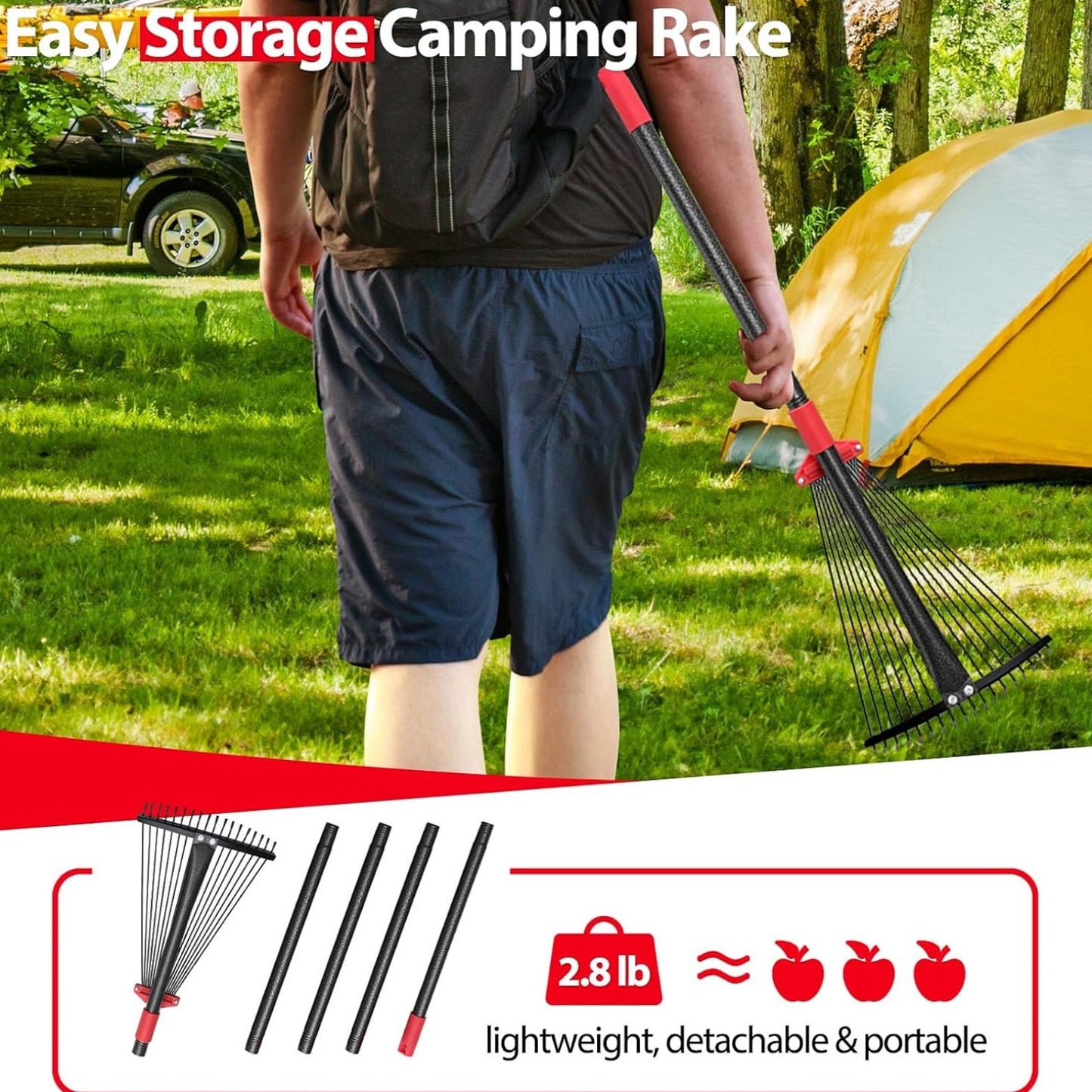 Adjustable Heavy Duty Leaf Rake for Fast Lawn Cleanup - Parry's Picks