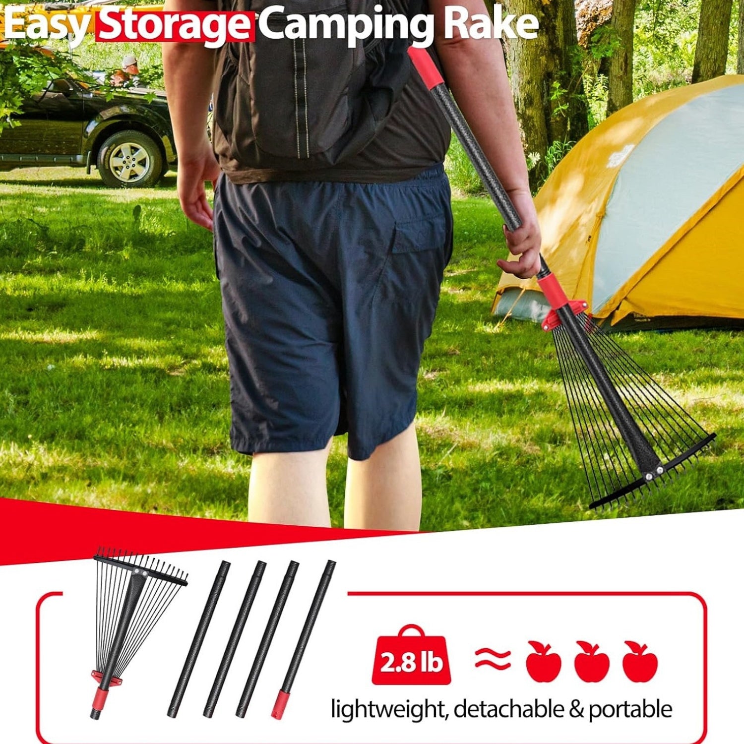 Adjustable Heavy Duty Leaf Rake for Fast Lawn Cleanup - Parry's Picks