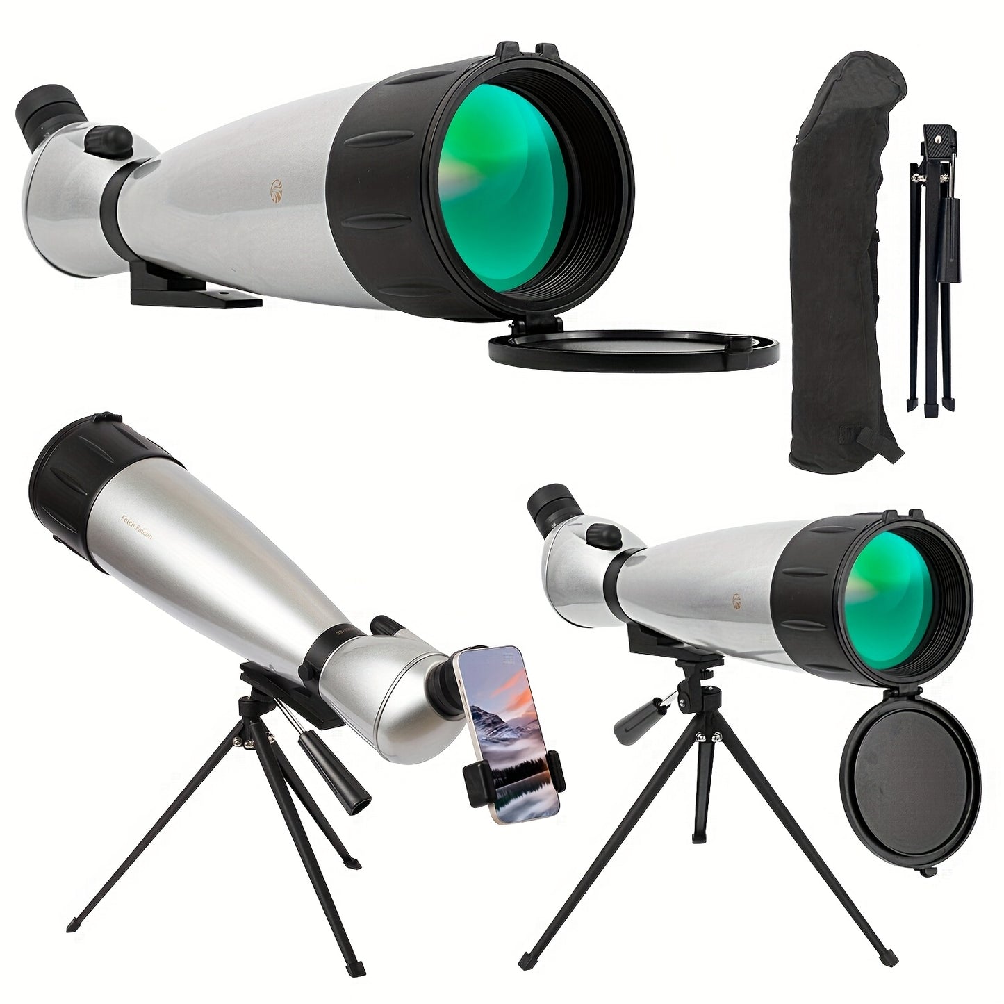 Fetch Falcon Spotting Scope Long Range With Tripod Kit