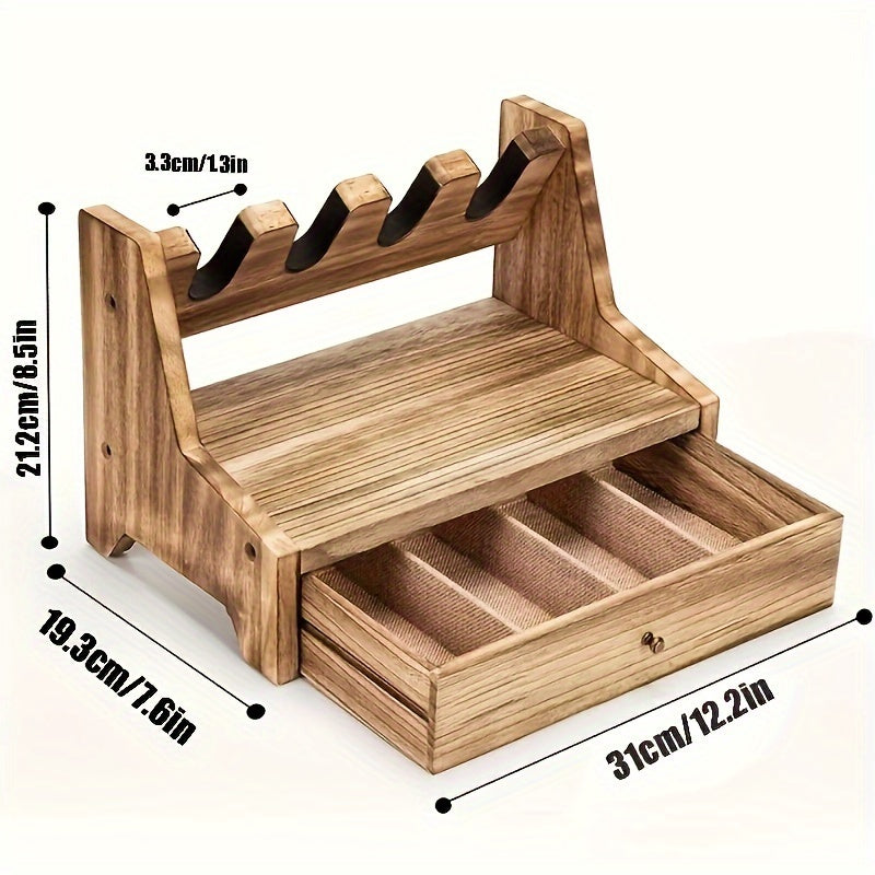 Heavy-Duty Solid Wood Gun Rack With Drawer Organizer - Parry's Picks