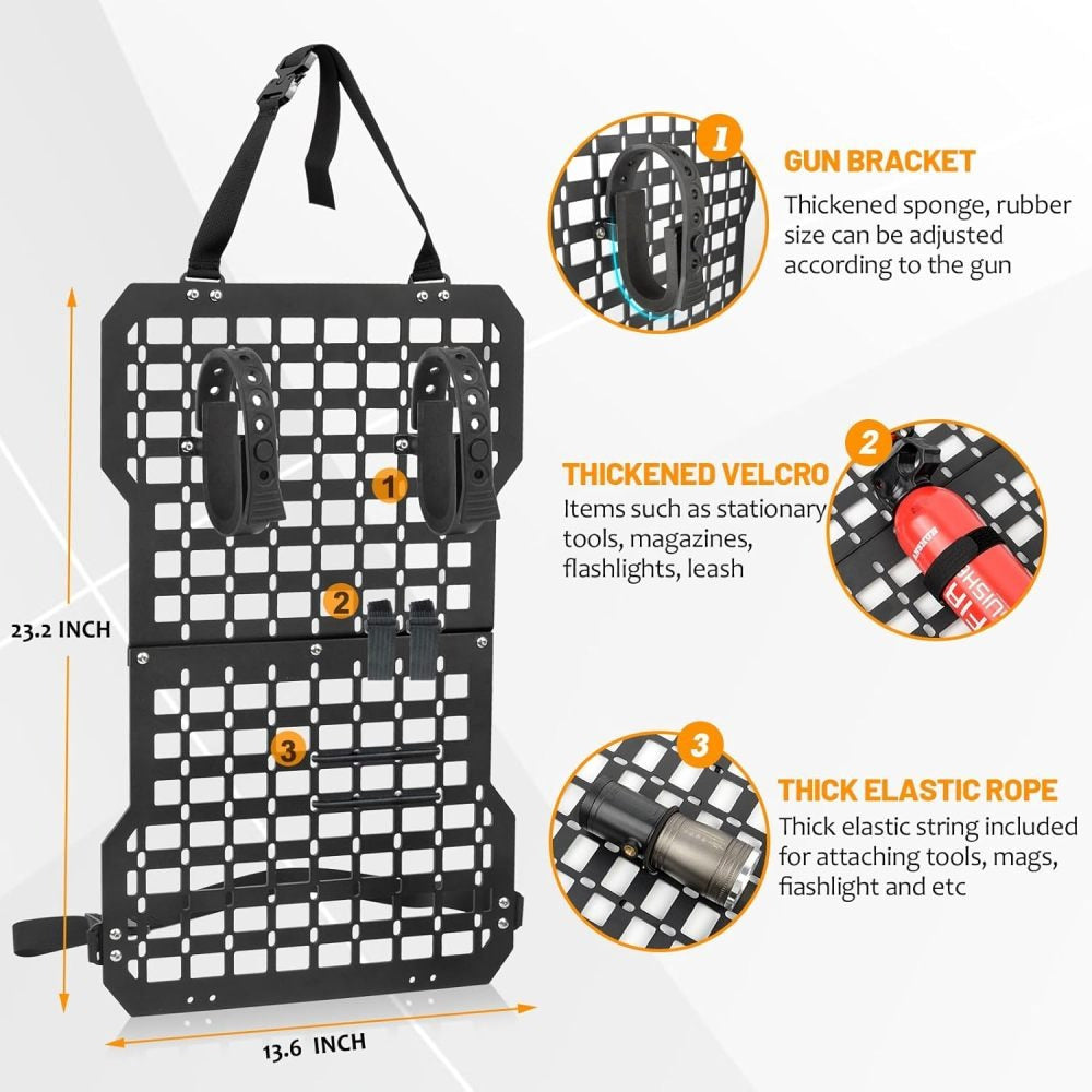 Universal Seat Back Molle Panel Organizer With Gun Holder - Parry's Picks