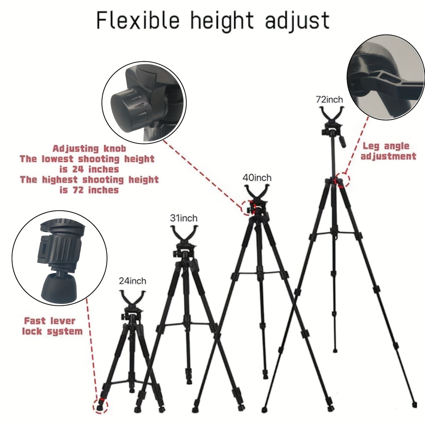 Adjustable V-Shaped Fork Shooting Tripod for Versatile Hunting Use - Parry's Picks