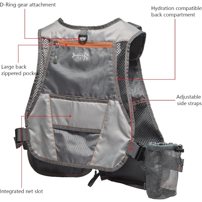Fly Ves Heavy Duty Fly Fishing Vest With 18 Pocket System Hydration Compatible Adjustable Padded Back