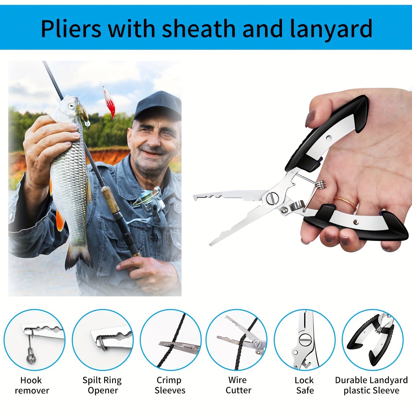 Aluminum Alloy Fishing Tool Kit With Pliers And Scissors