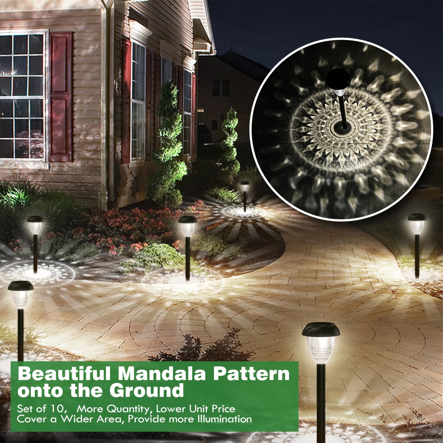 Solar Pathway Lights with Mandala Pattern for Outdoor Ambiance - Parry's Picks