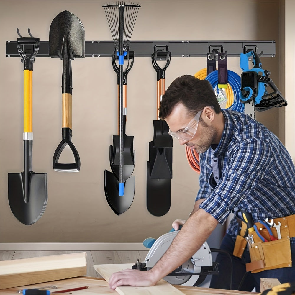 Heavy-Duty Wall Mount Garage Tool Organizer with Adjustable Hooks - Parry's Picks
