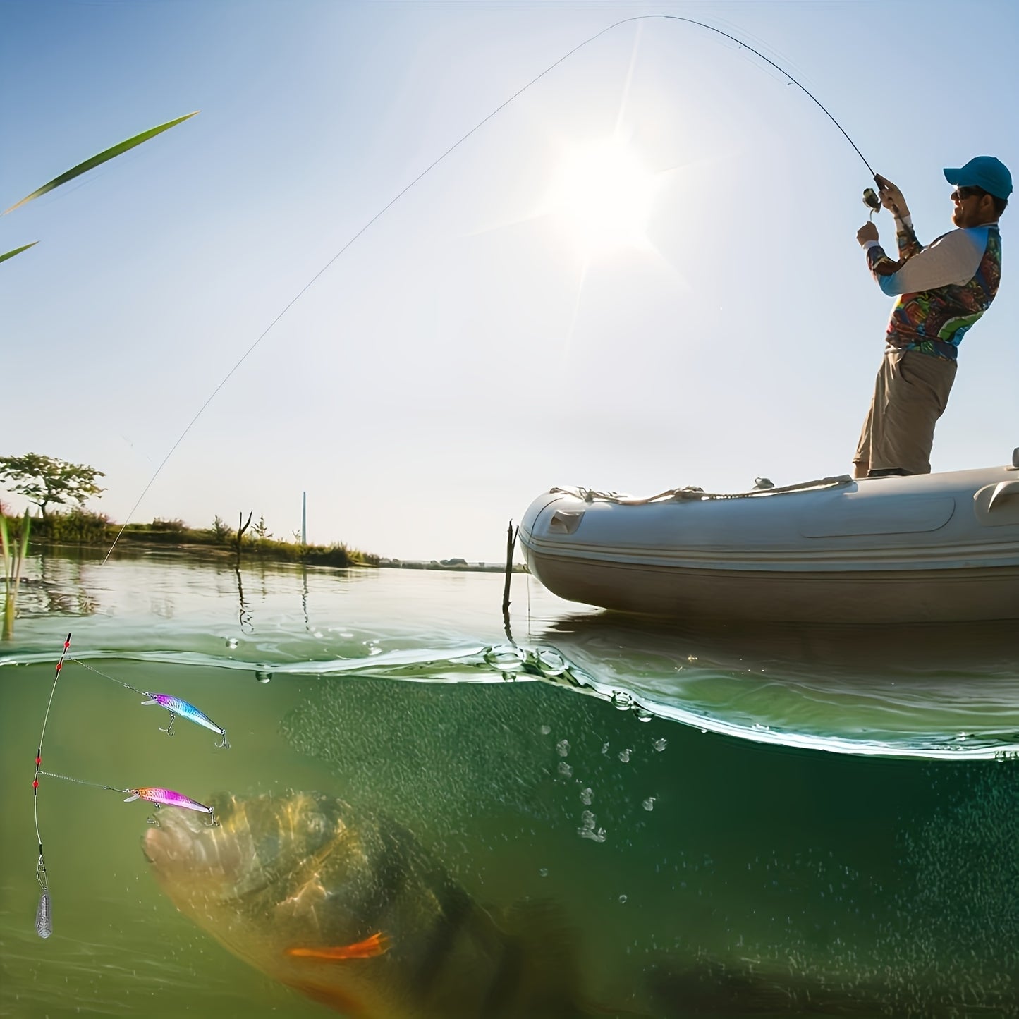 Hi Low Rig Fishing Leaders Stainless Steel Swivel Nylon
