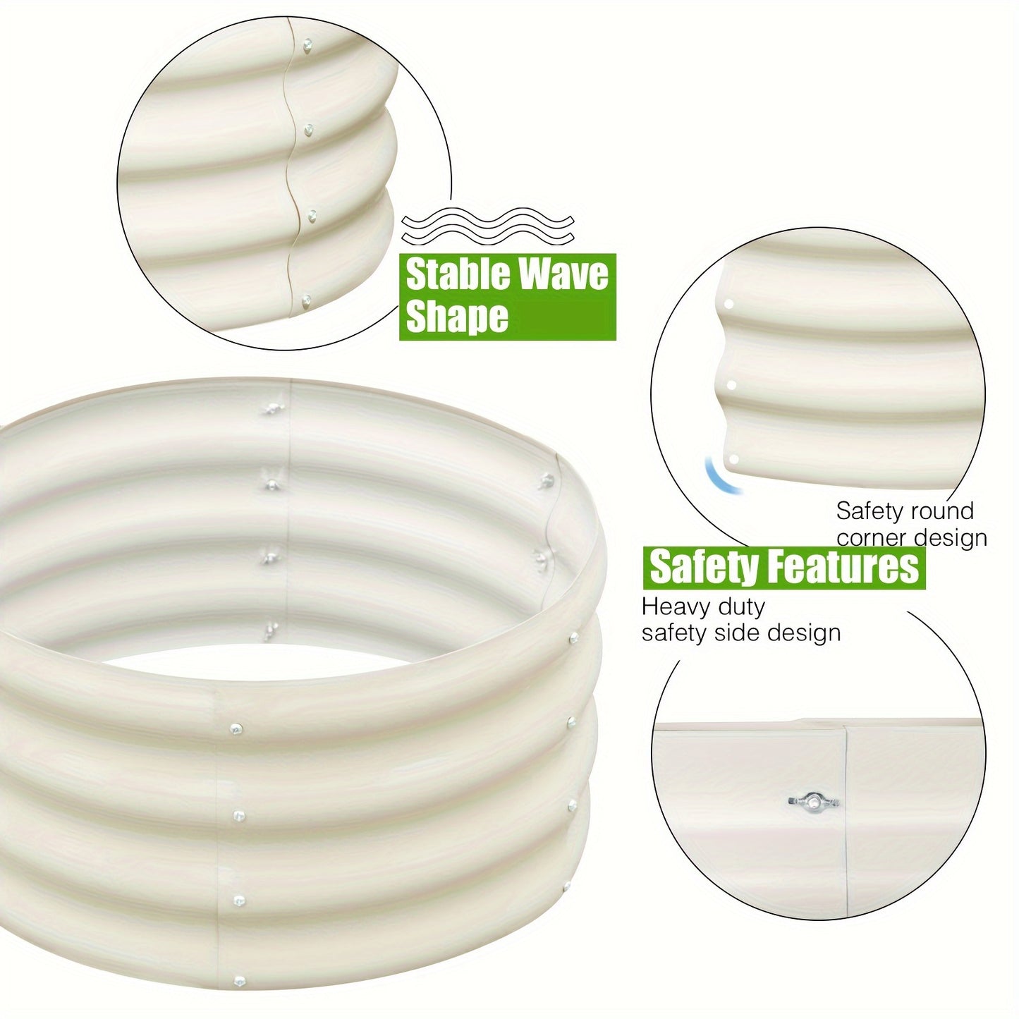 Round Raised Garden Bed Kit Metal For Planting Vegetables