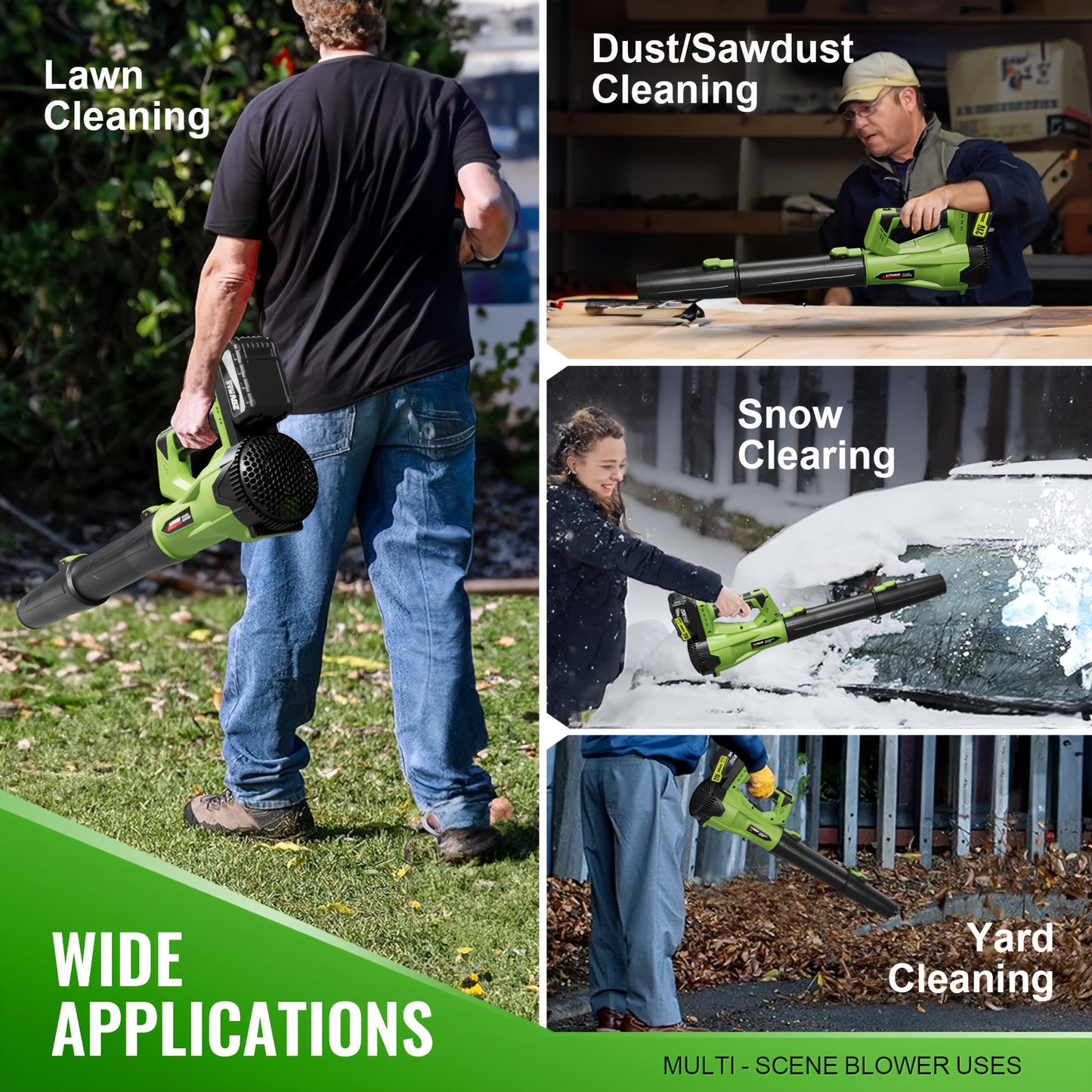 Cordless Leaf Blower 580CFM 160MPH With 4.0Ah Battery