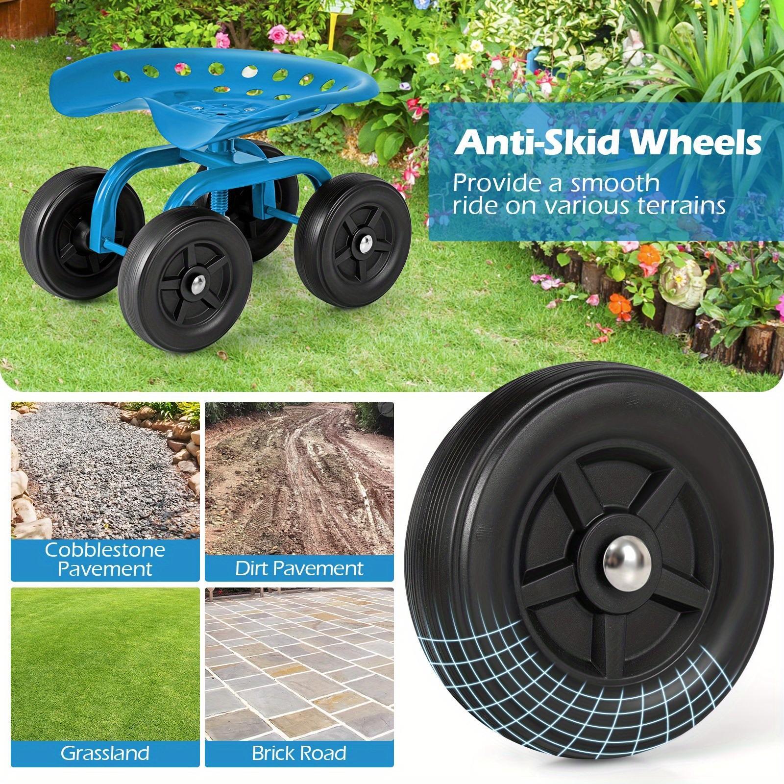 COSTZON Heavy-Duty Garden Cart with Swivel Seat and Wheels - Parry's Picks