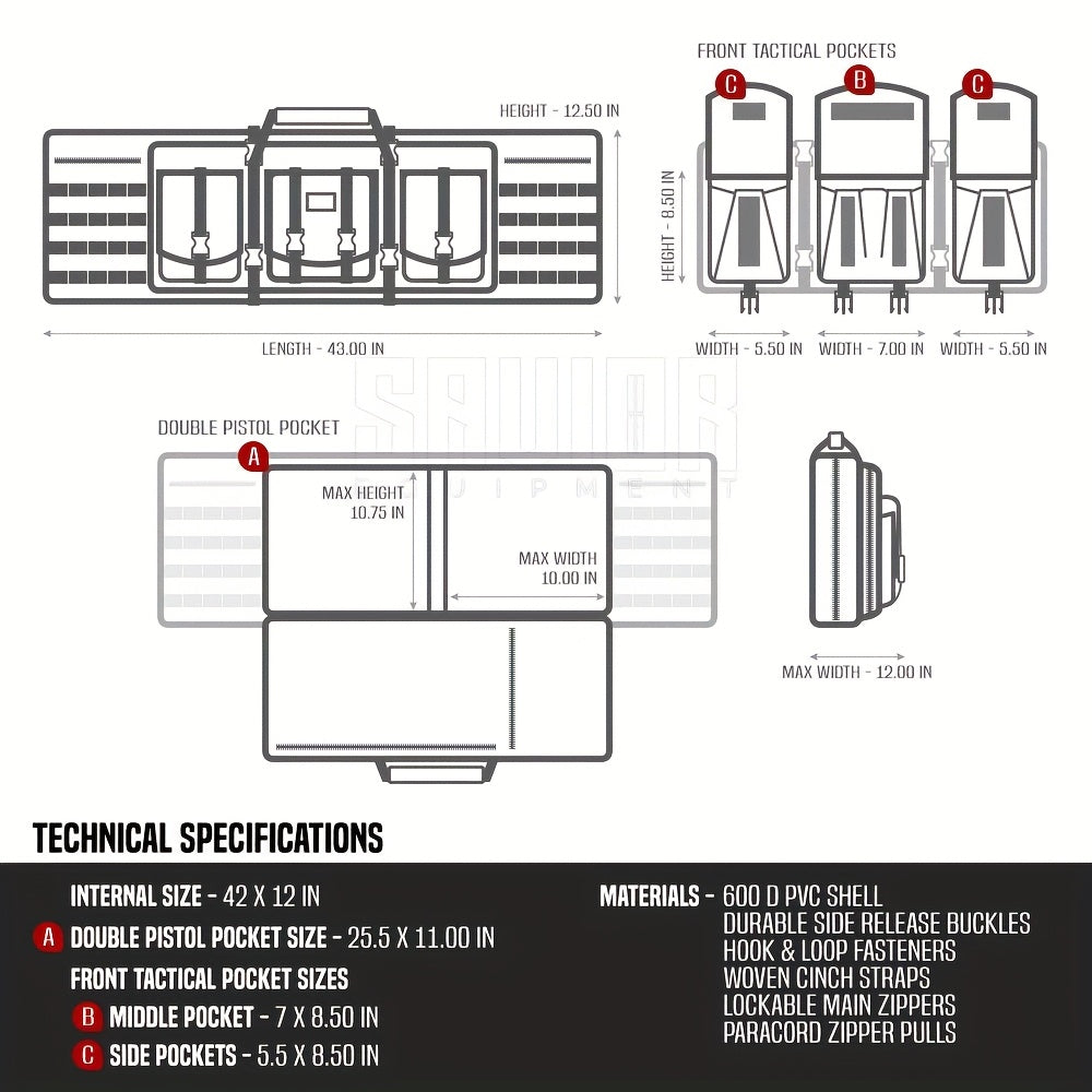VAV YAKEDA Tactical Gun Case With Backpack
