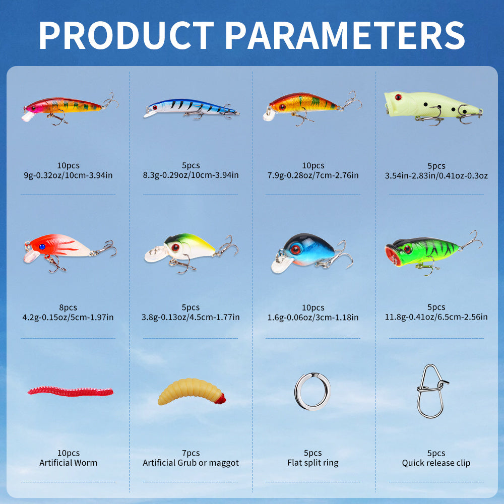 Lure Fishing Kit 85 Pcs Sea Bass And Freshwater Set