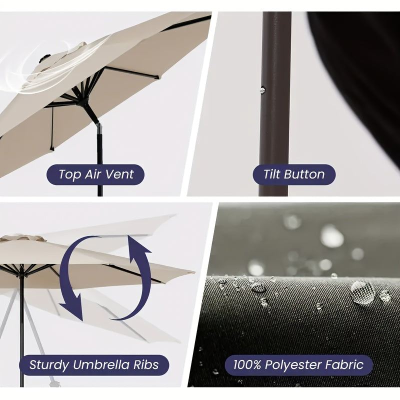 Durable Outdoor Patio Umbrella with Easy Tilt and Crank System - Parry's Picks