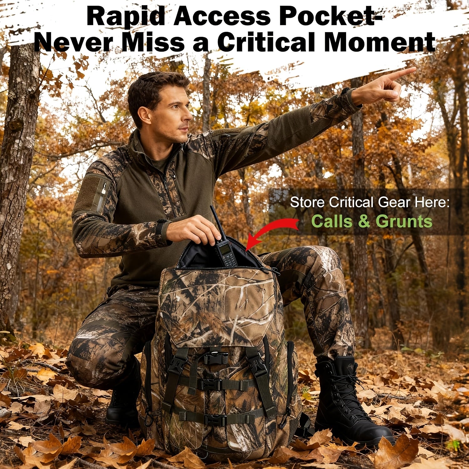 All-Weather Heavy-Duty Hunting Backpack With Rain Cover And Padded Scabbard - Parry's Picks