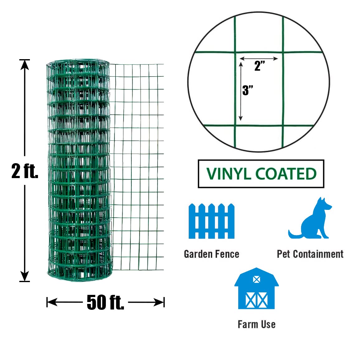 Fencer Wire 16 Gauge IndustrialGrade UltraVinylCoated Welded Wire Mesh FenceApplications
