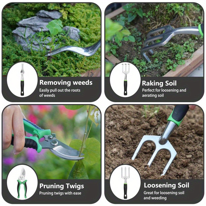 Aluminum Manual Gardening Tool Set with Ergonomic Handles