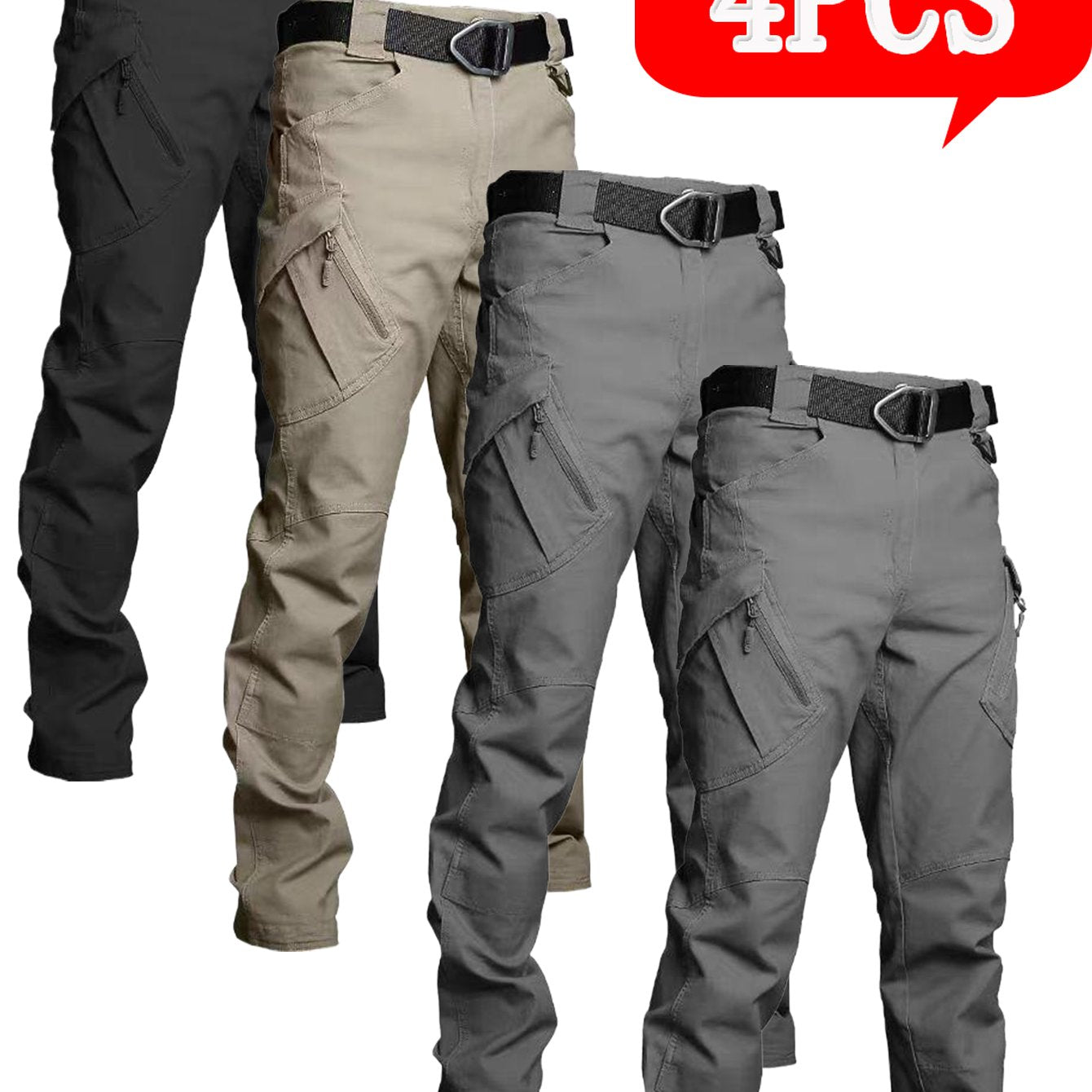 Mens Durable Multi Pocket Tactical Pants Set Quick Dry Breathable Outdoor Work - Parry's Picks