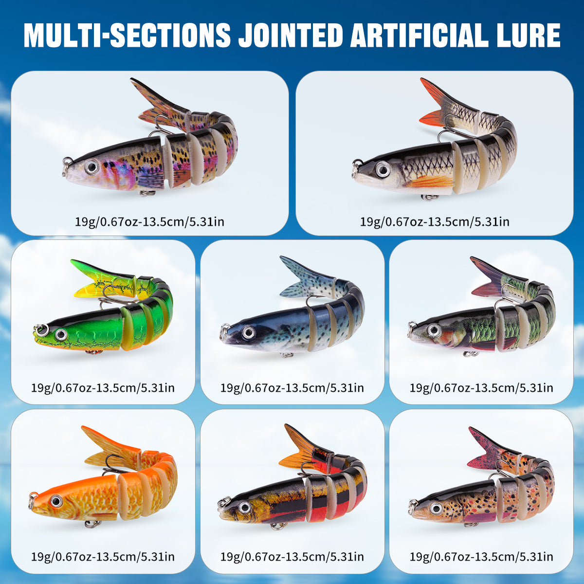 Perch Lure Set 48 Piece Surface And Sinking Multi Joint Wobblers Freshwater - Parry's Picks