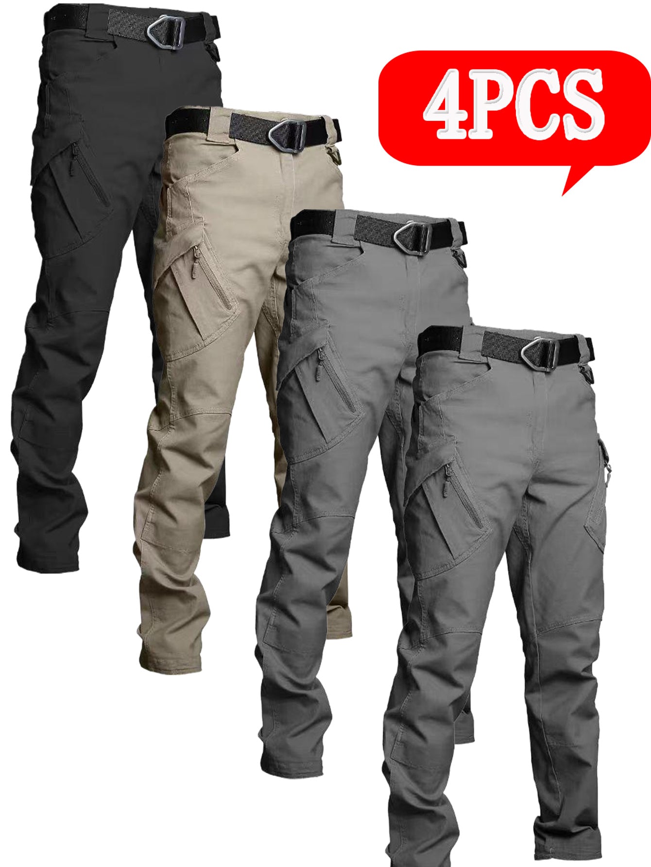 Mens Durable Multi Pocket Tactical Pants Set Quick Dry Breathable Outdoor Work - Parry's Picks