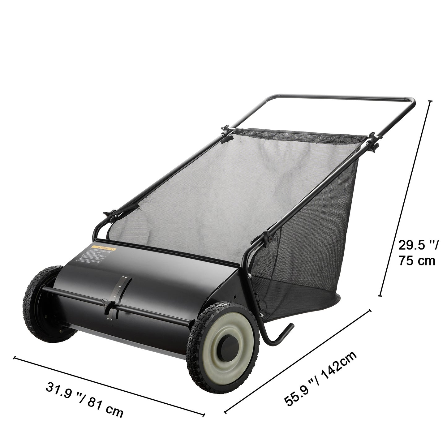 VEVOR Push Lawn Sweeper With Large Capacity Leaf Collector