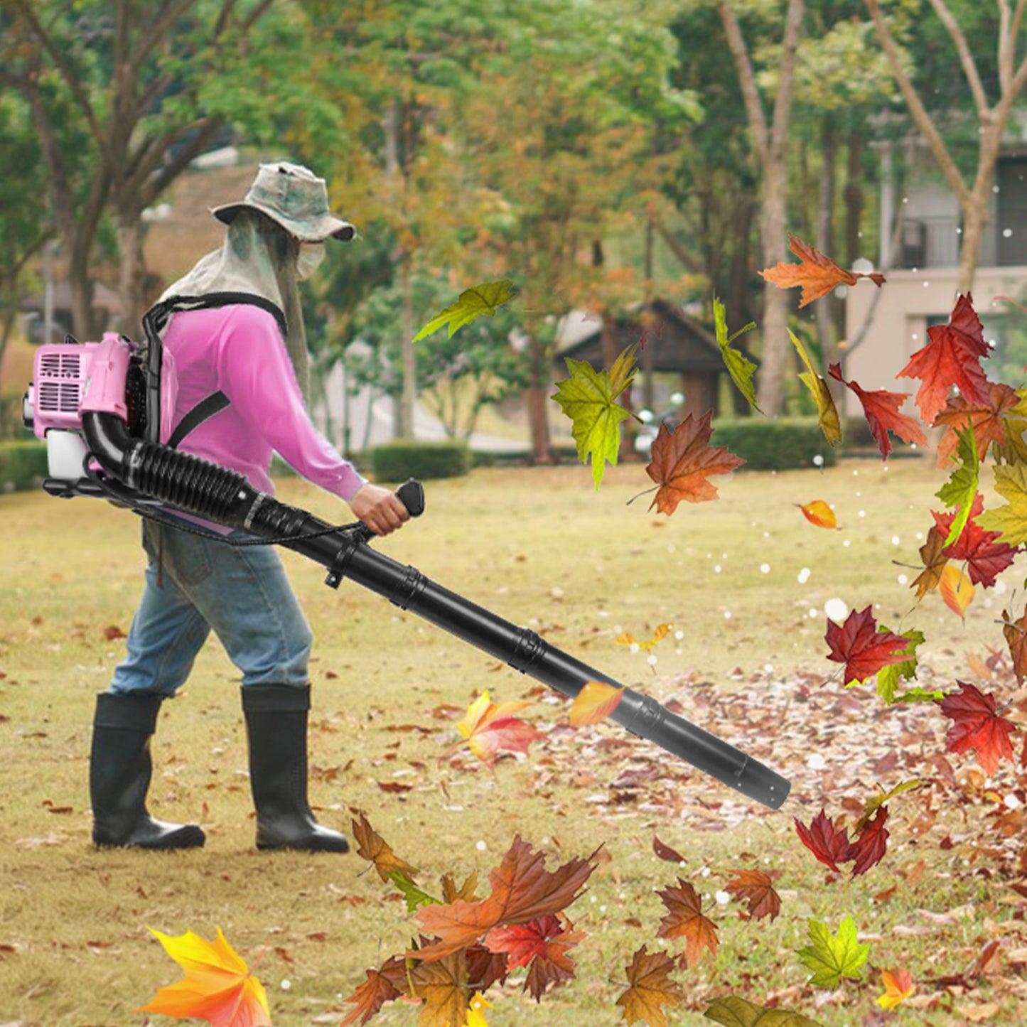 Gas Backpack Leaf Blower For Efficient Yard Cleanup Leaves