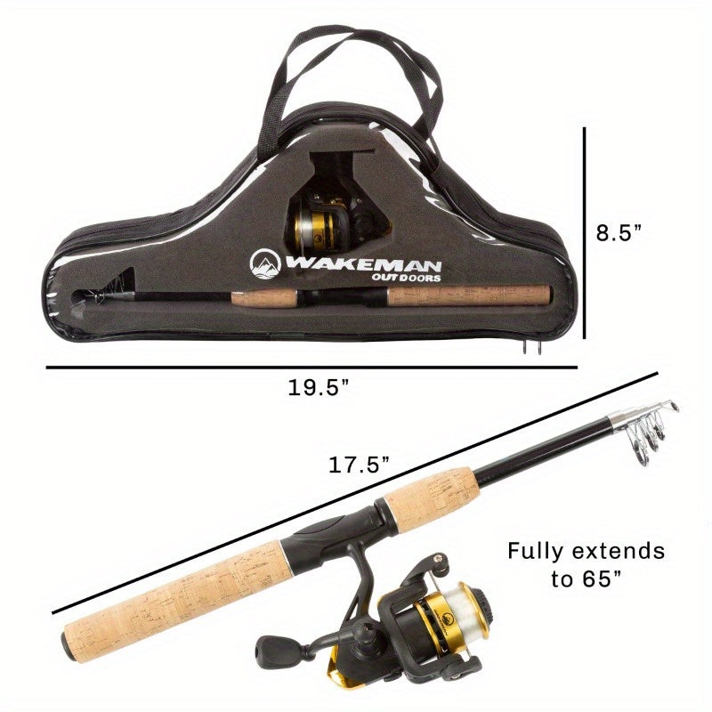 Wakeman Telescopic Spinning Rod And Reel Combo Carry Case